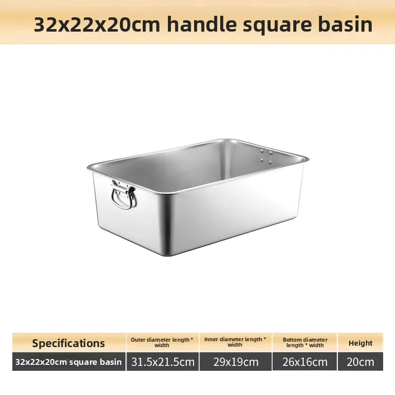Stainless Steel 304 Deepened Square Basin Rectangular Box