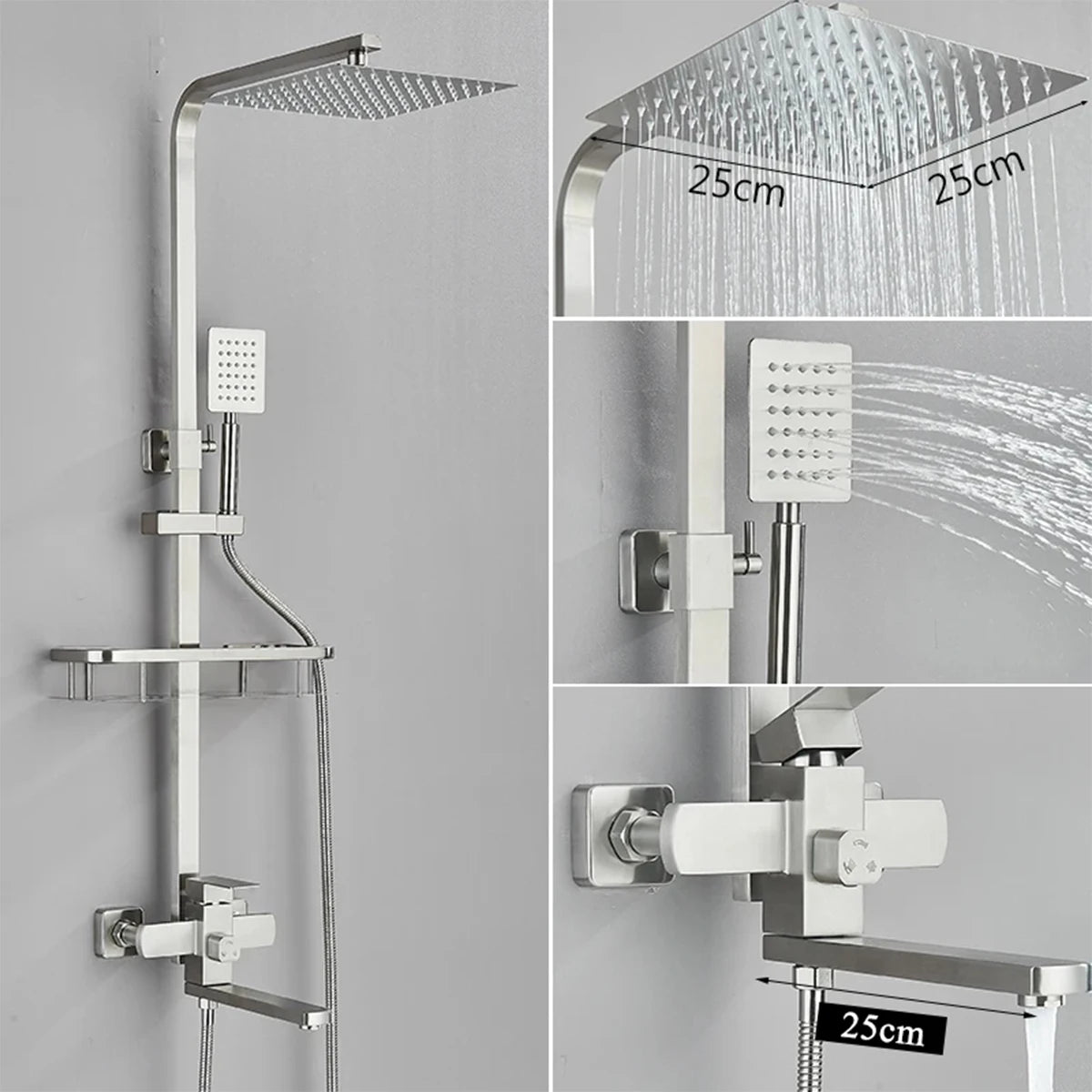 Brushed Gold Bathroom Shower Faucet Brass Bath Faucet