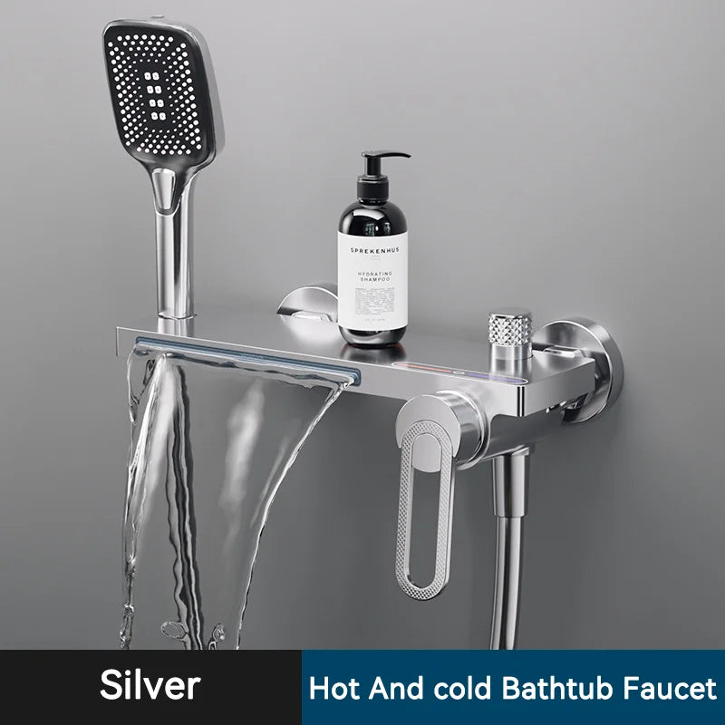 Bathtub Shower Faucet Handle Spout Mixer Tap Hand