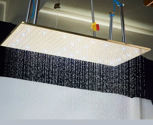 40 80cm High Pressure Led Shower Head Black
