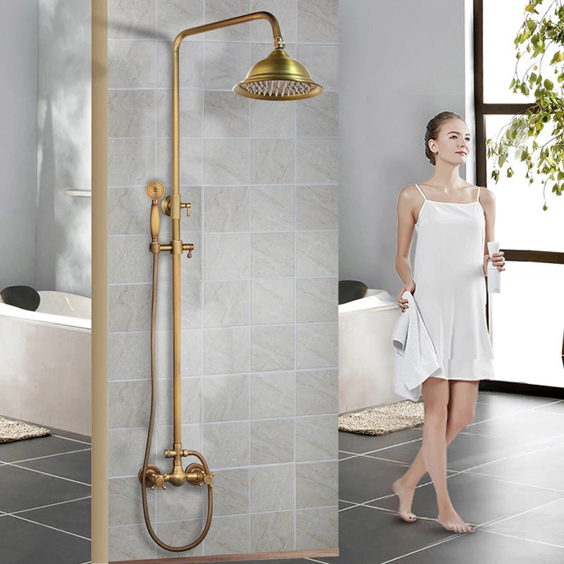 Kemaidi Brass Antique Wall Mount Shower Faucet Handle