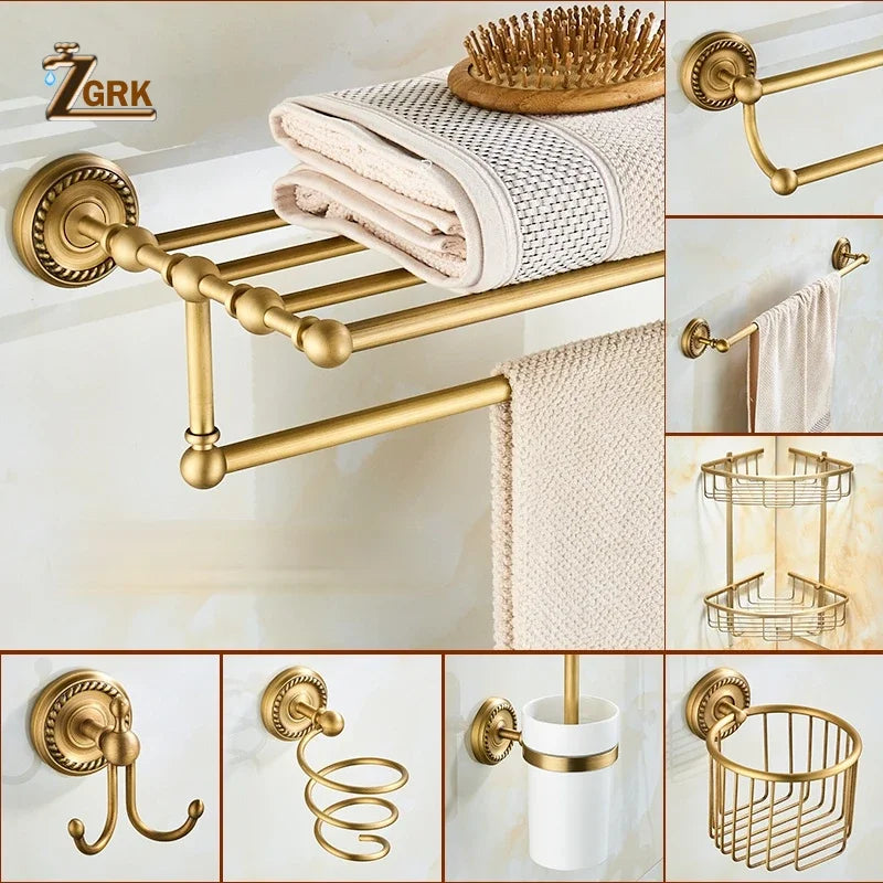 Solid Brass Bathroom Hardware Sets Antique Bronze Bath