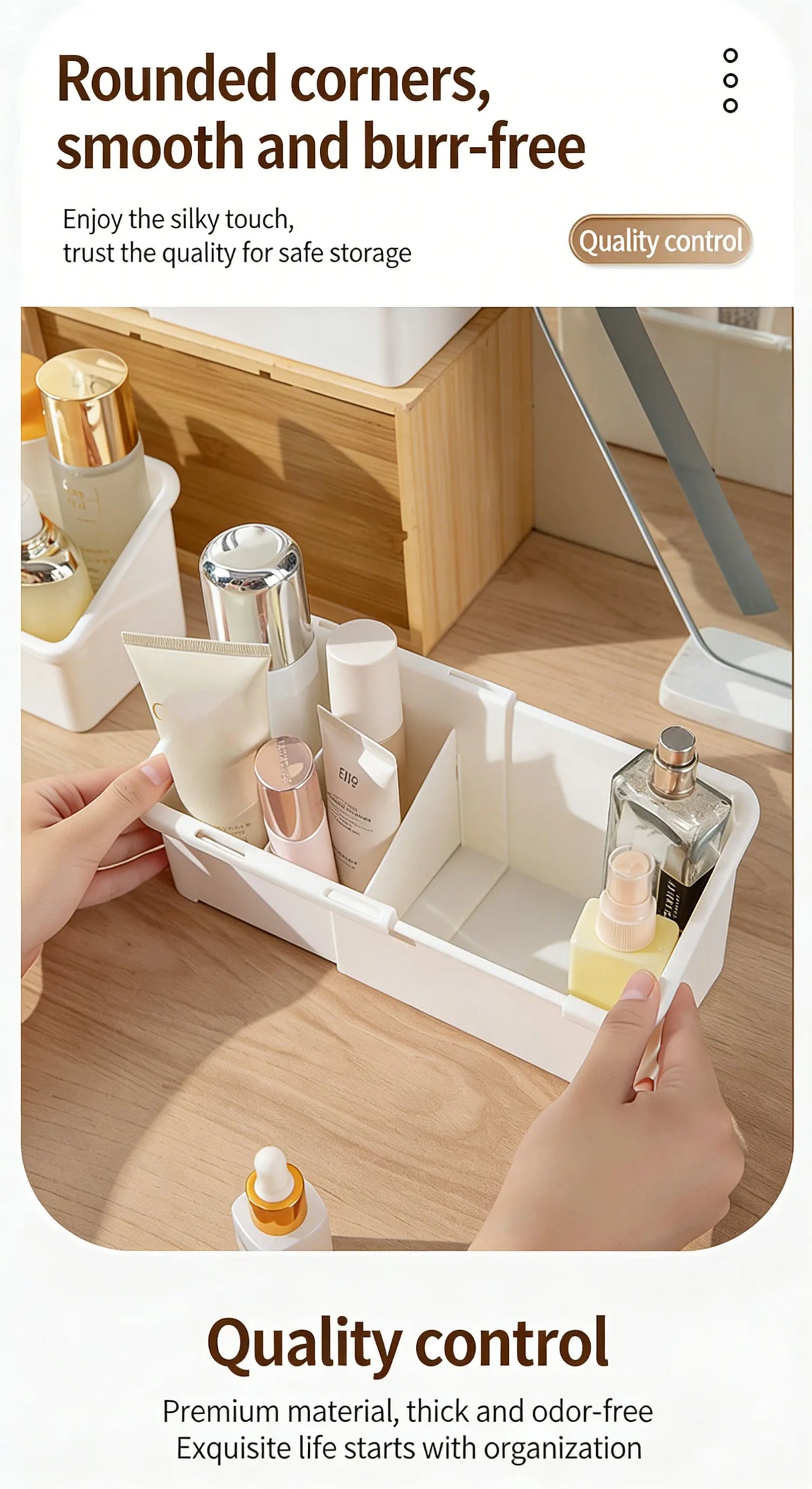 1/2/4pcs Mirror Cabinet Expandable Cosmetic Storage Box