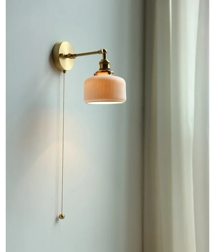 Ceramic Modern Wall Lamp Beside Pull China Switch