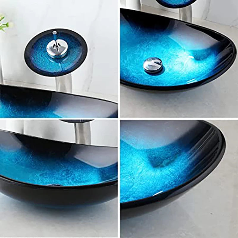 Kemaidi Bathroom Sink Countertop Basin Bowl Faucet Washroom