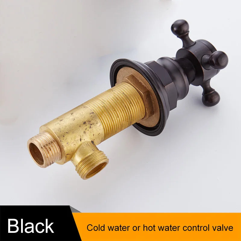 Bakala Black Cold Water Brass Switch Valve Bathtub