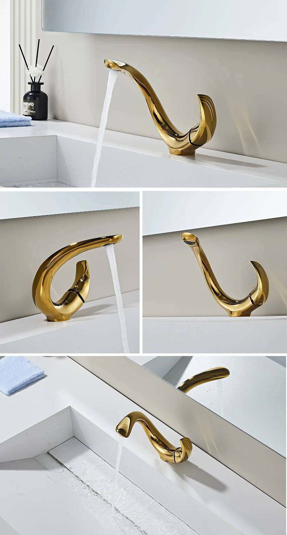 Personalized Design Brass Chrome Black Golden Handle Bathroom
