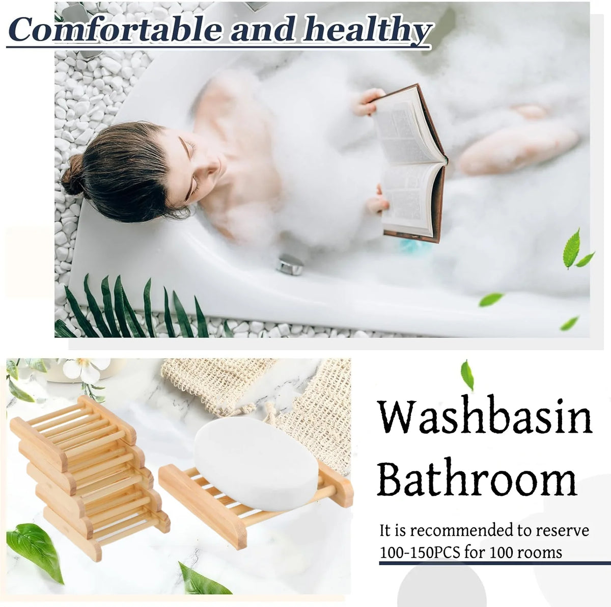 30-150pcs Soap Saver Wood Soap Dish Bulk Hotel