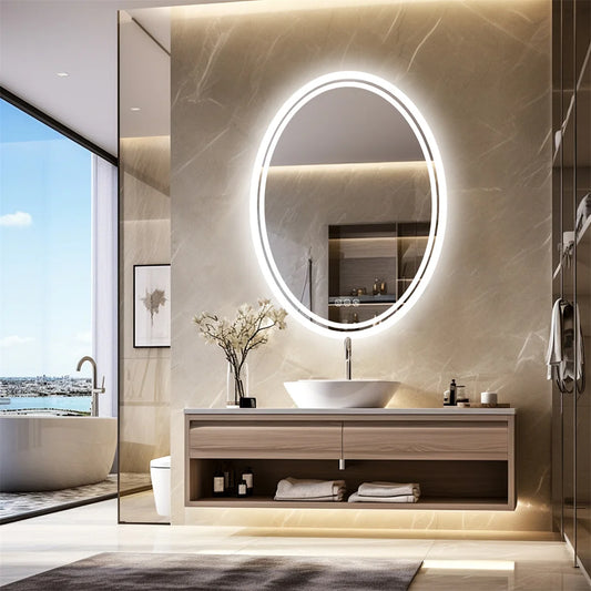 Luvodi 60x80cm Oval Led Backlit Vanity Mirror Modern