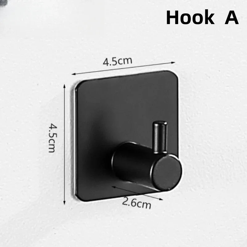 Wall Mount Black Bathroom Stainless Steel Towel Rack