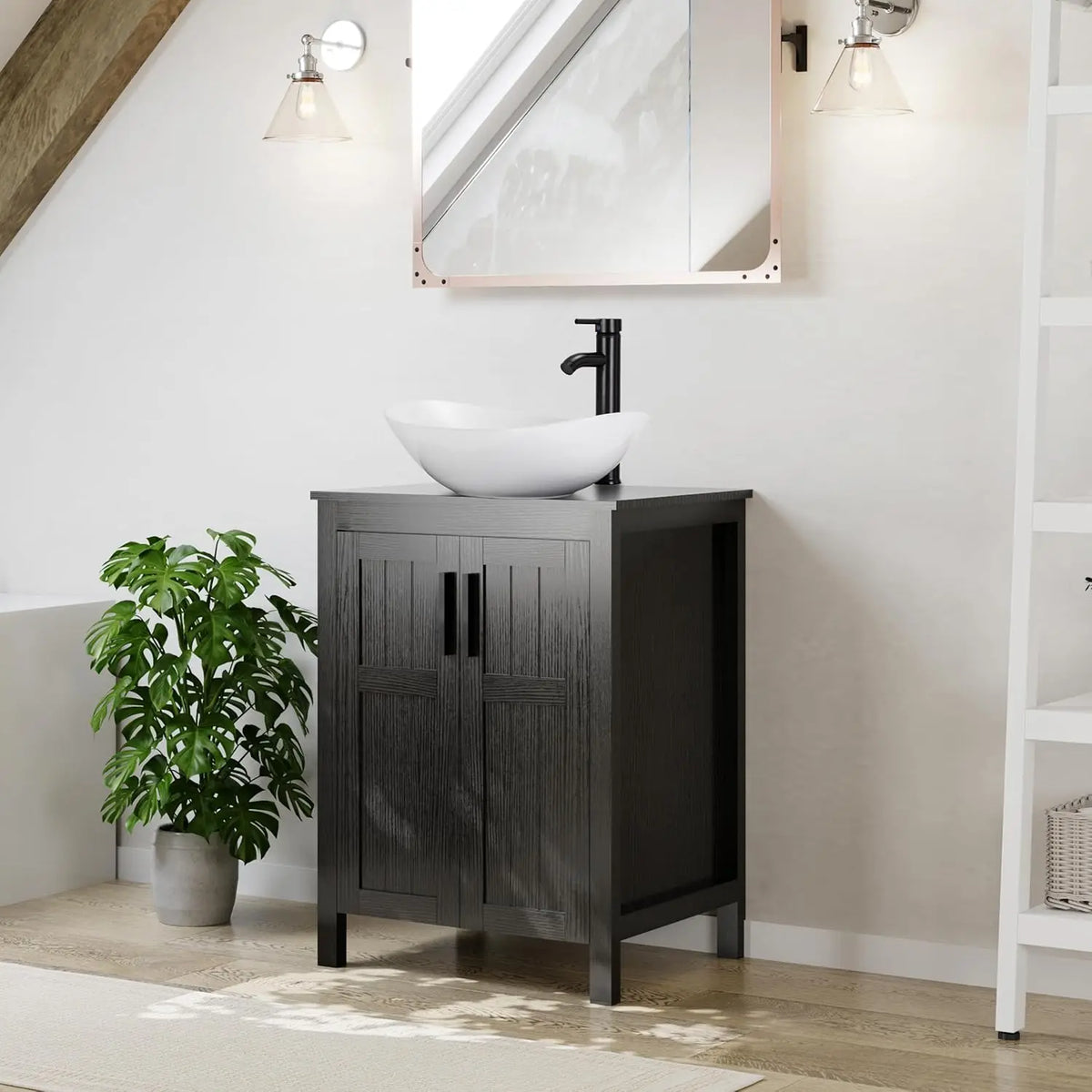 Black 24 Bathroom Vanity Sink Combo Modern Vanity