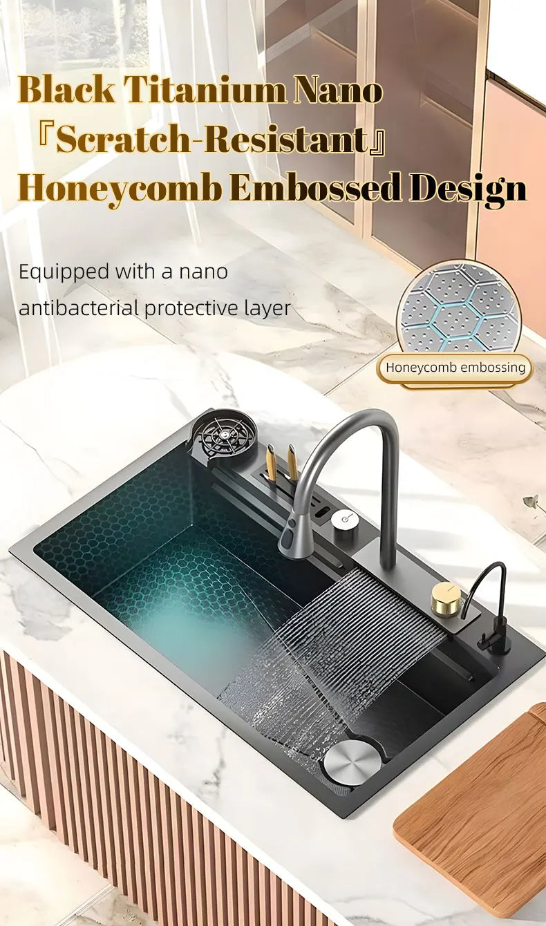 Double Waterfall Mode Large Capacity Sink Double-Track