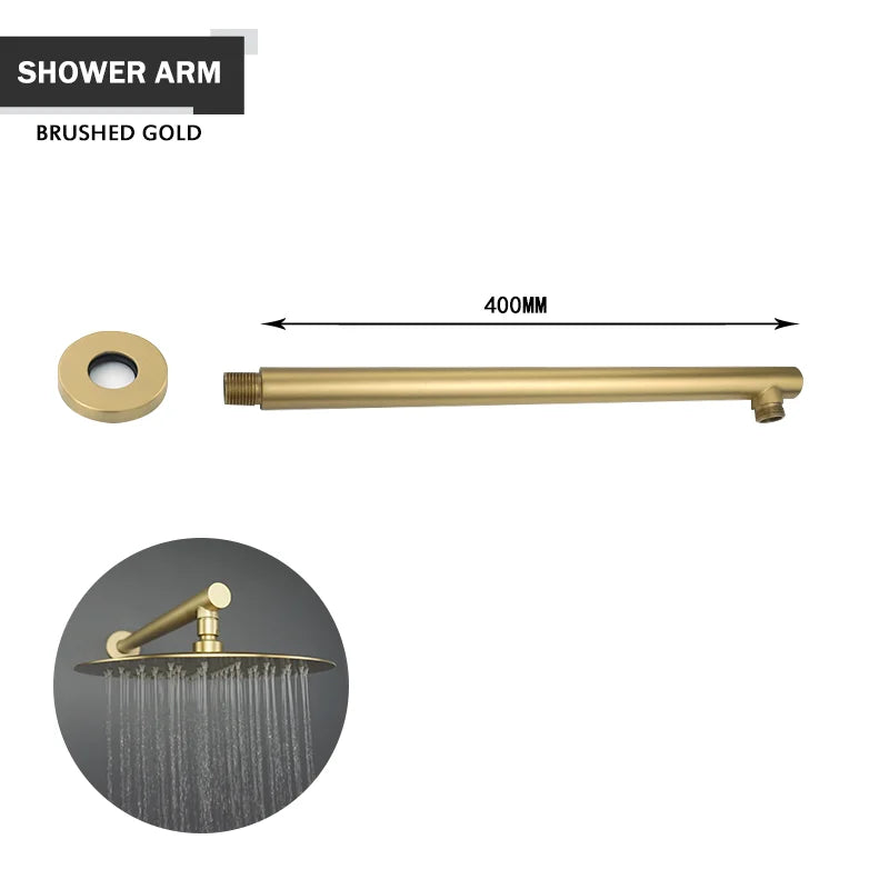 Brushed Gold Black Chrome Grey Overhead Shower Head