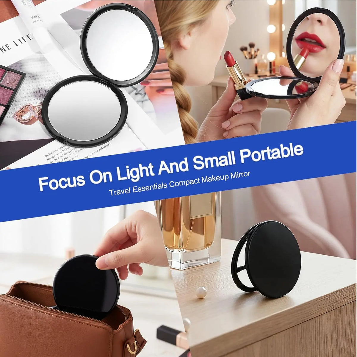 1x/40x Compact Magnifying Mirror Travel Makeup Inch Small