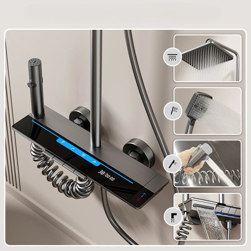 Four Ways Water Outlet Bathroom Shower System Intelligent