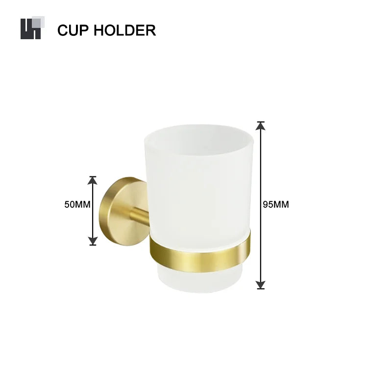 Brushed Gold Towel Bar Toilet Seat Rack Robe