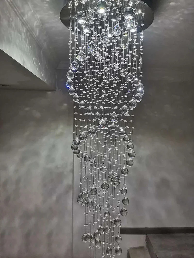 Modern Led Chandelier Fixture Luxury Hanging Lamp Staircase
