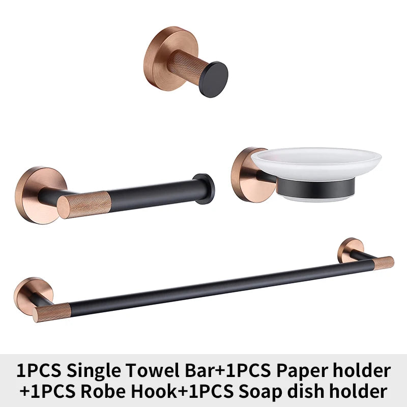 Rose Gold Bathroom Hardware Towel Bar Rack Shelf