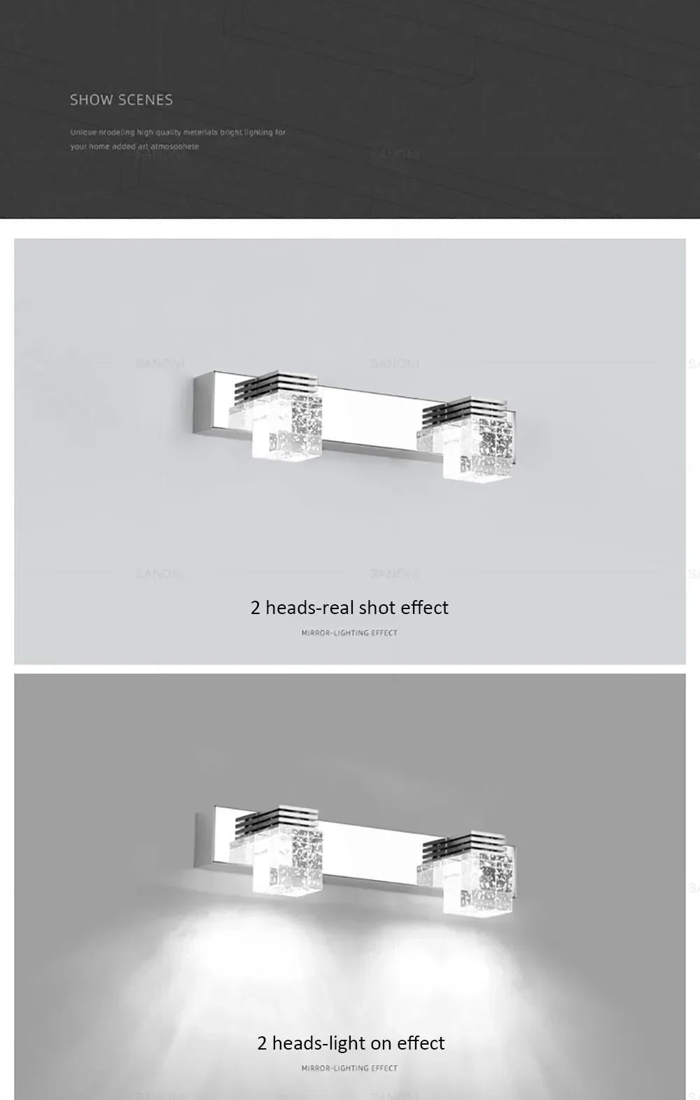 Modern Led Wall Lamp Crystal Sconce Living Dining