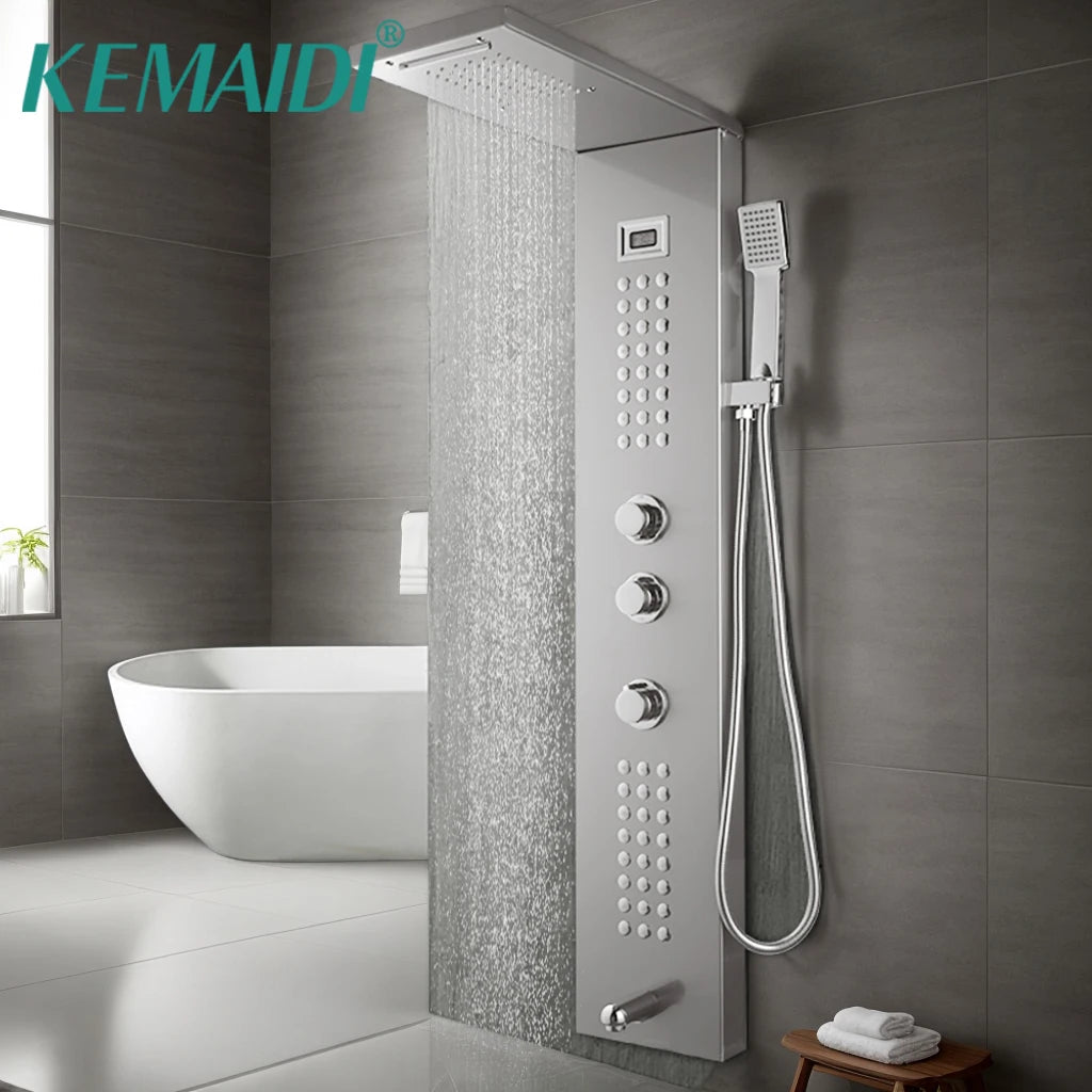 Kemaidi Shower Panel Tower System Digital Dispaly 4-Function