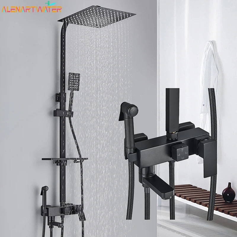 Brass Shower Faucets Bathroom Shower Mixer Crane Bidet