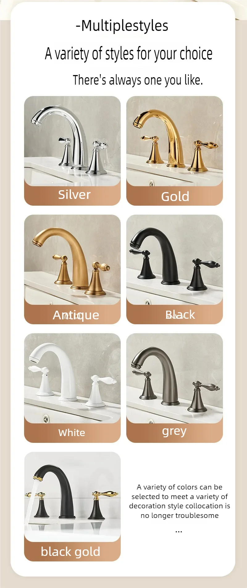 Deck Mounted Fixed Spout Bathroom Basin Faucet Hole