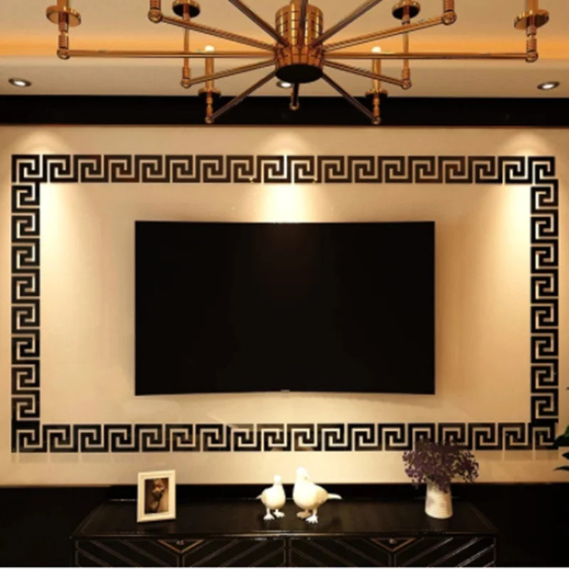 10x10cm Building Border Acrylic Wall Mirror Sticker Wall