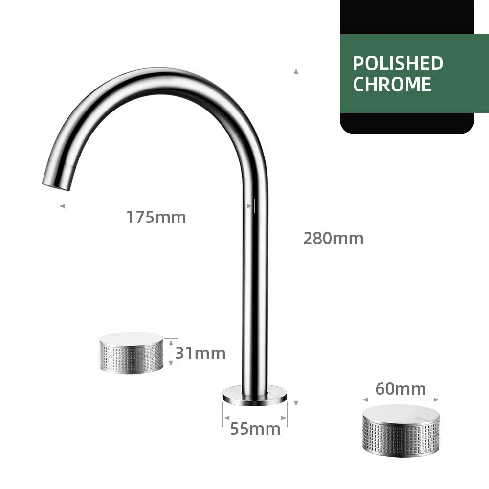 Gumetal Basin Faucet Cold Widespread Tap 360 Rotation