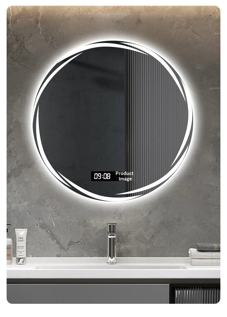 Bathroom Mirror 70 Cm Round Anti-Fog Led Bathroom