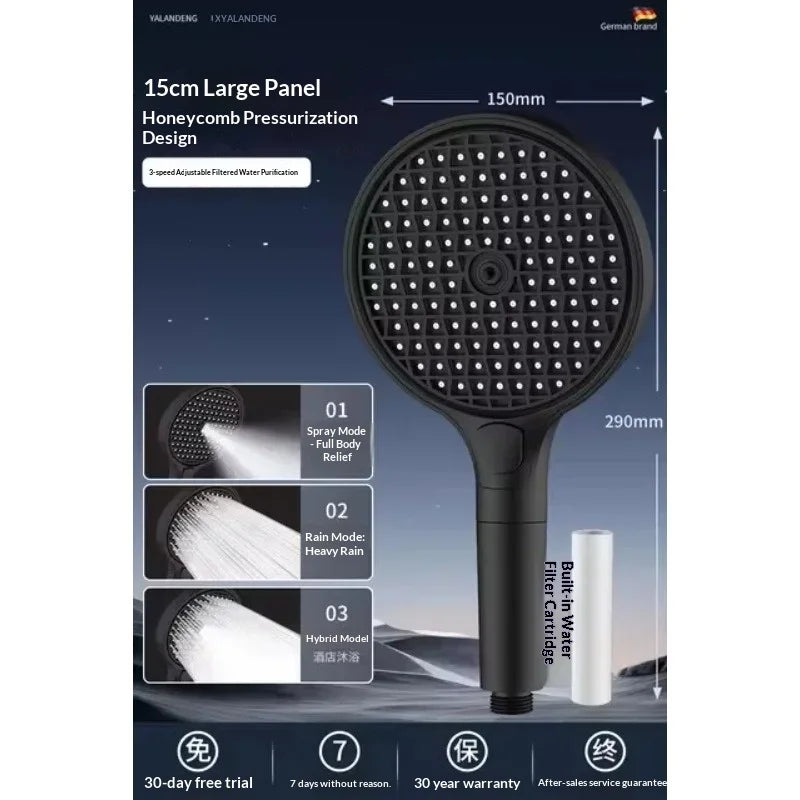 15cm Big Panel High Pressure Shower Head Filter
