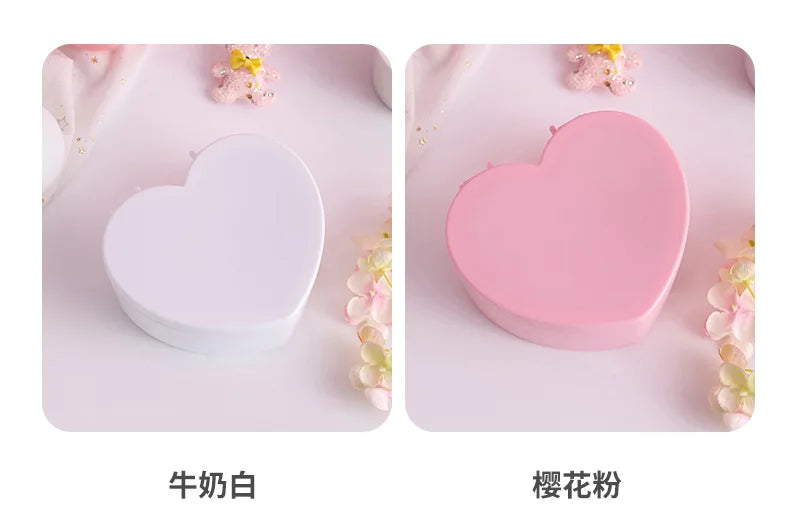 Pink Girl Heart Makeup Jewelry Storage Box Desktop
