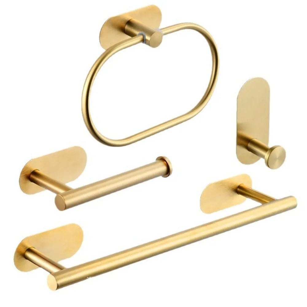 4/5pcs Stainless Steel Bathroom Hardware Anticorrosion Wall Mount