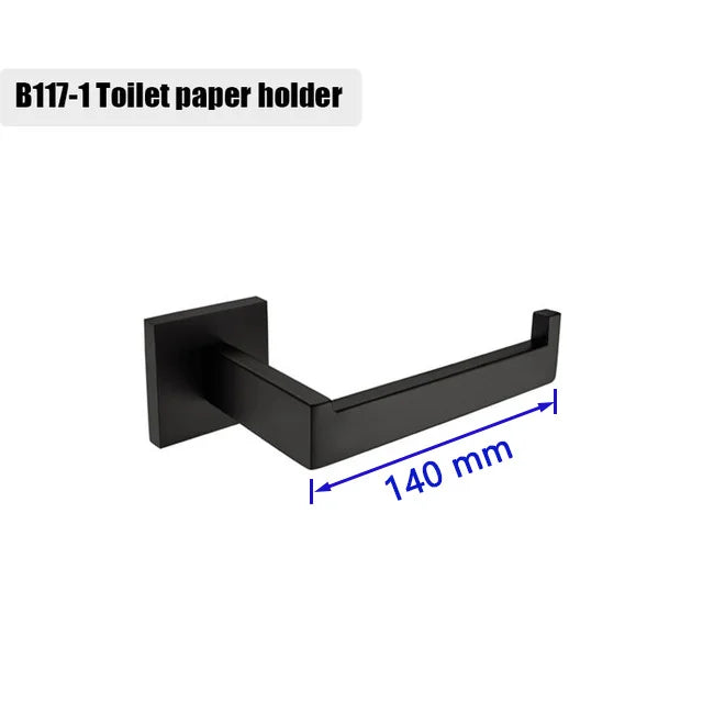 Matte Black Bathroom Hardware 304 Stainless Steel Towel