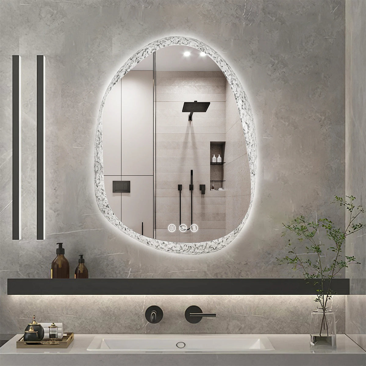 70/80/90cm Led Bathroom Mirror Lights Crystal Clear Glass