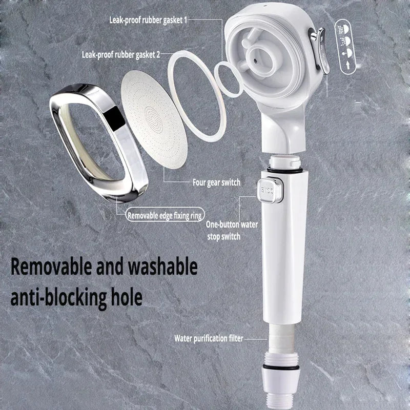 Shower Booster Showerhead Strong Pressure Shower Head Bathroom