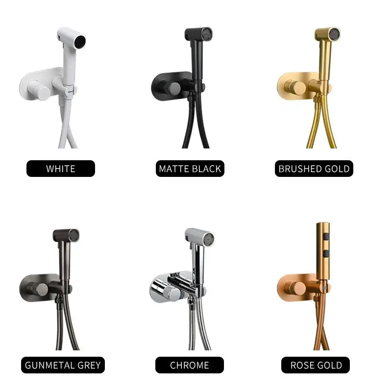 Brass Wall Mount Toilet Bidet Sprayer Faucet Cold