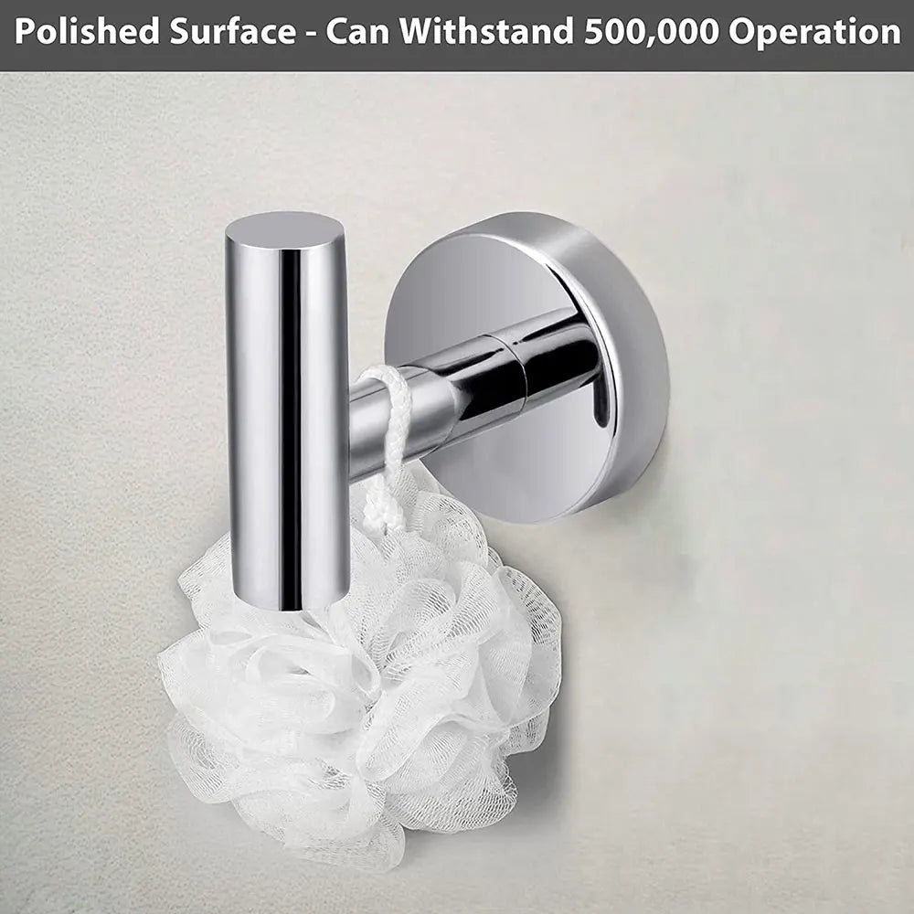 2pcs Polished Bathroom Towel Hooks Stainless Steel Coat