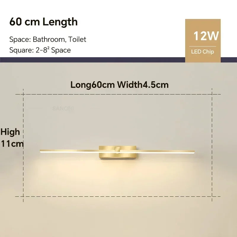 Modern Led Wall Light Bathroom Hardwares Wall Lamp