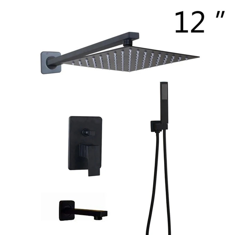 Kemaidi Bathroom 2-3 Way Shower Faucet Black 3-Functions