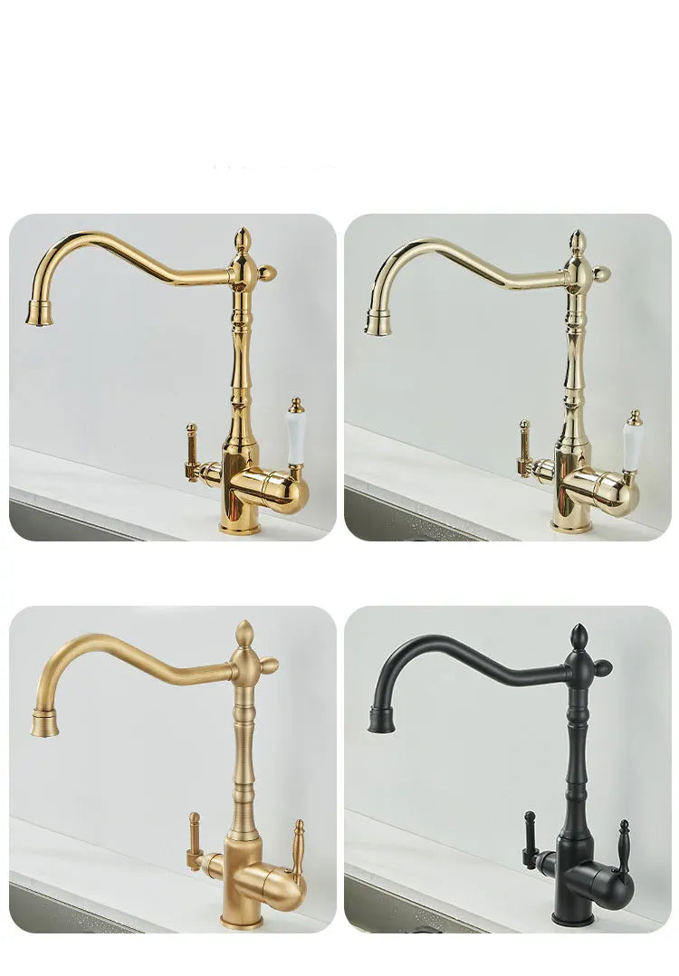 French Brass Light Luxury Three In One Pure