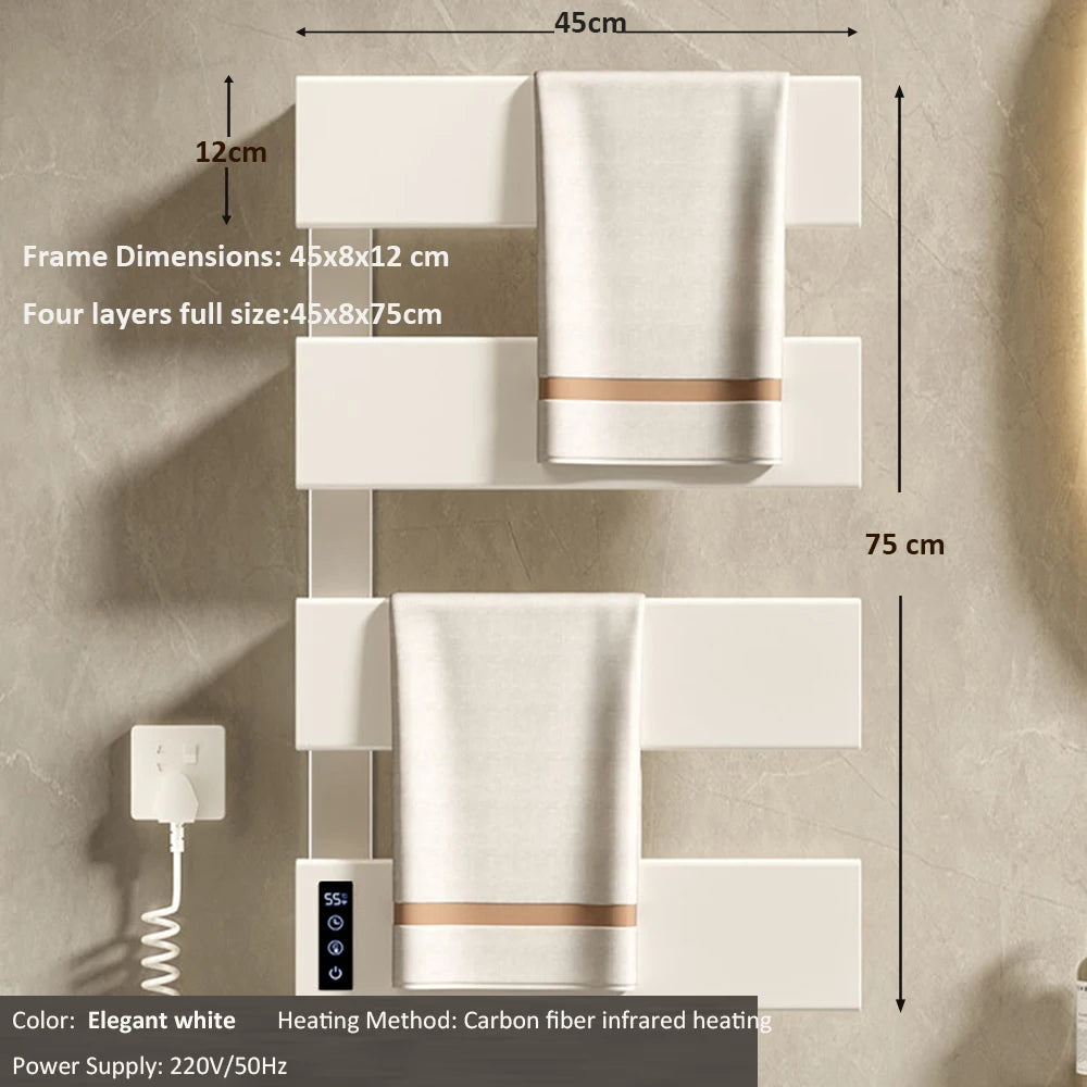 Oxg Electric Heated Towel Rack Wall Mounted Bathroom