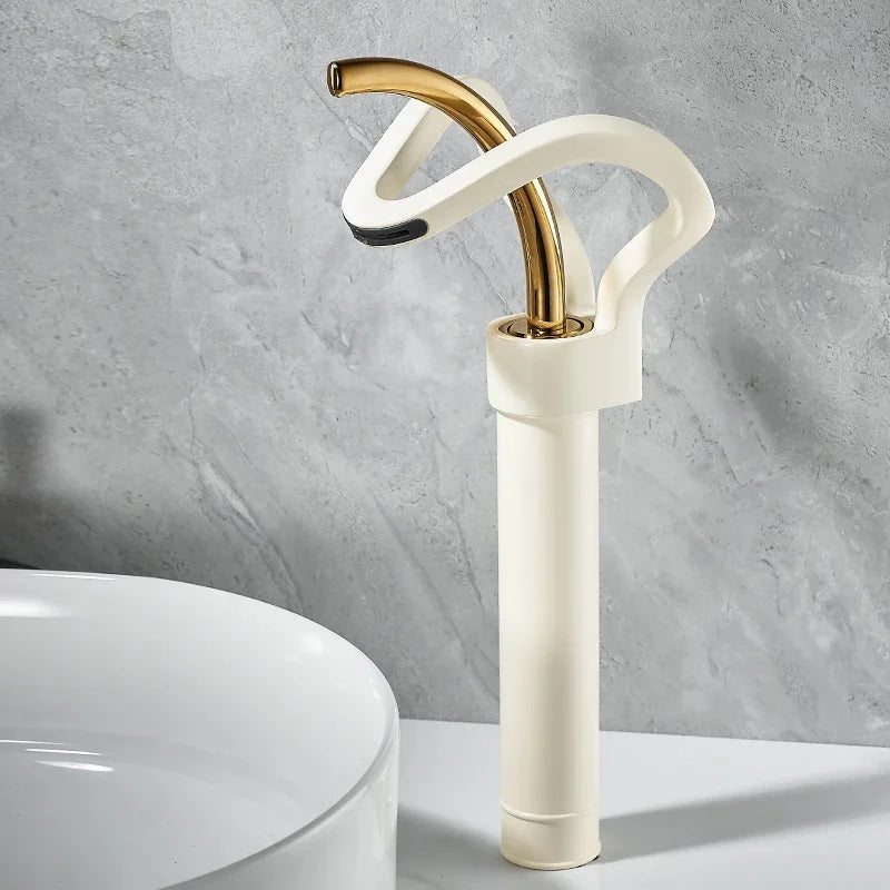 Faucet Bathroom Hollow Out Design Waterfall Basin Mixer