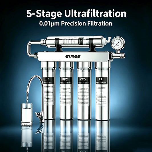 Eiree Stainless Steel 5-Stage Water Purifier Pressure Gauge