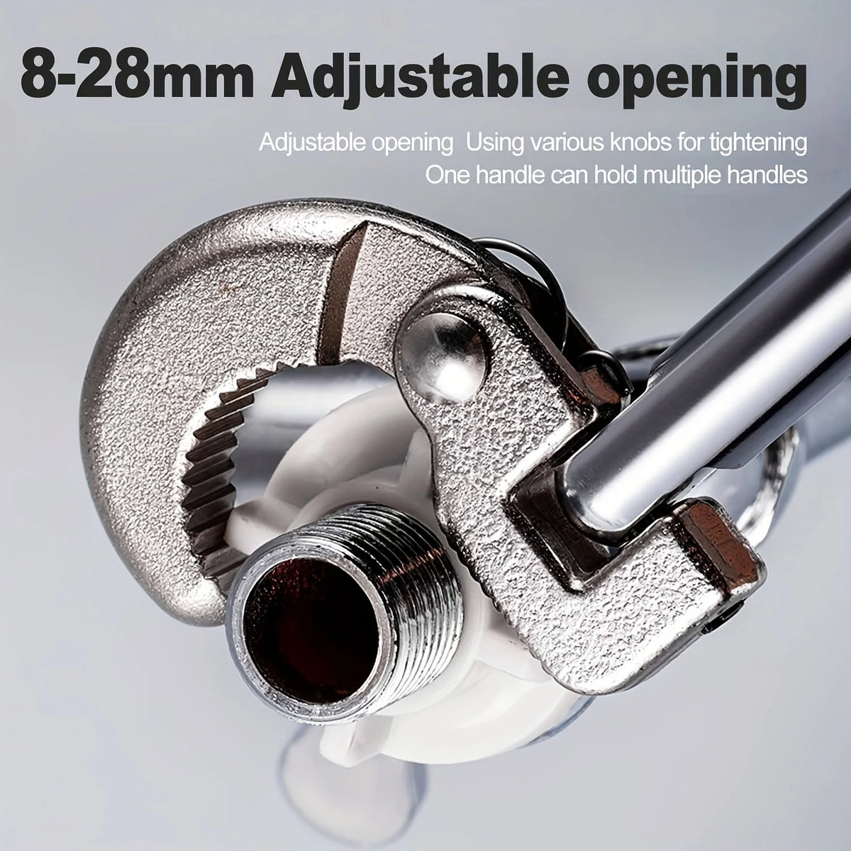 Adjustable Basin Wrench Tight Spaces Carbon Steel Ratcheting