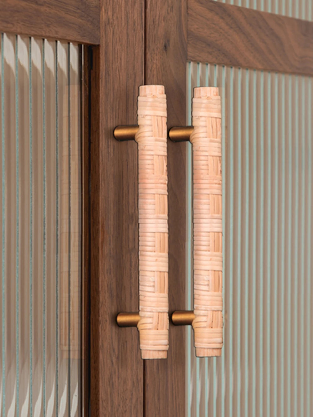 Wooden Rattan Cabinet Door Handles Unique Drawer Pulls