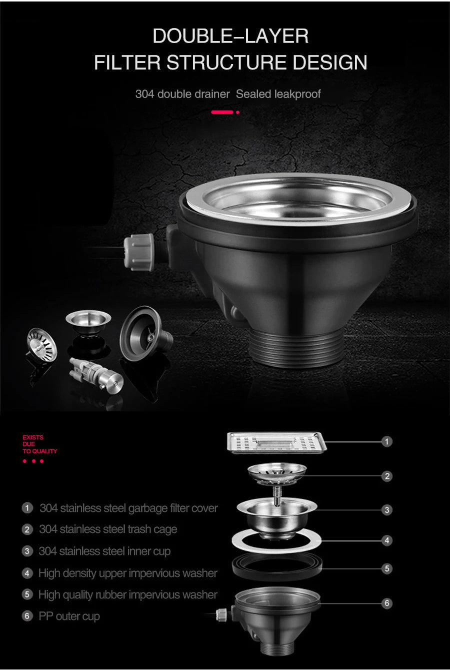 Nanometer Hidden Bar Island Sink 304 Stainless Steel