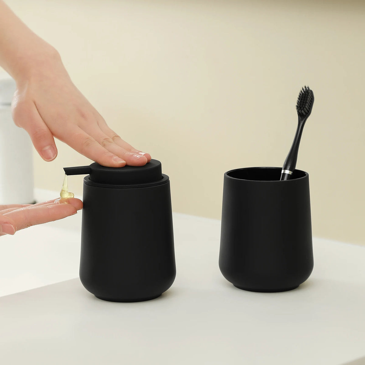 Bathroom Accessory - 2-Piece Soap Dispenser Cup Bathroom