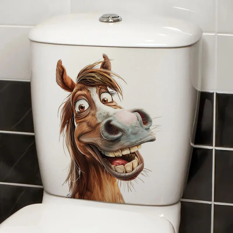 Fun Donkey Horse Cartoon Sticker Water-Proof & Uv-Resistant