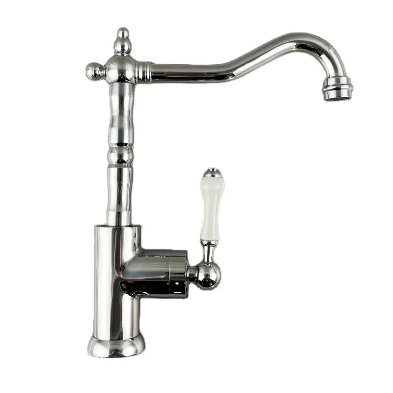 French Vintage Faucet Brass European Classical Silver Faucet