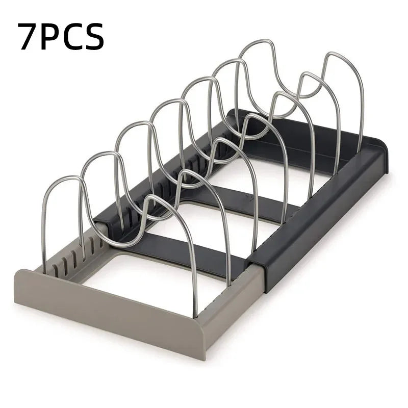 Expandable Pot & Pan Organizer Rack Adjustable Under